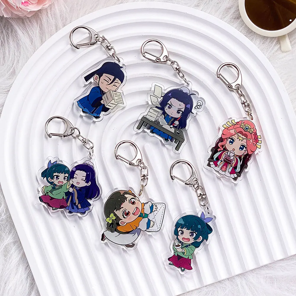 1/6PCS Anime The Apothecary Diaries Llavero de acrílico para coche, dijes de dibujos animados para bolso, accesorios, colgante para mochila, soporte para llaves, regalos para amigos