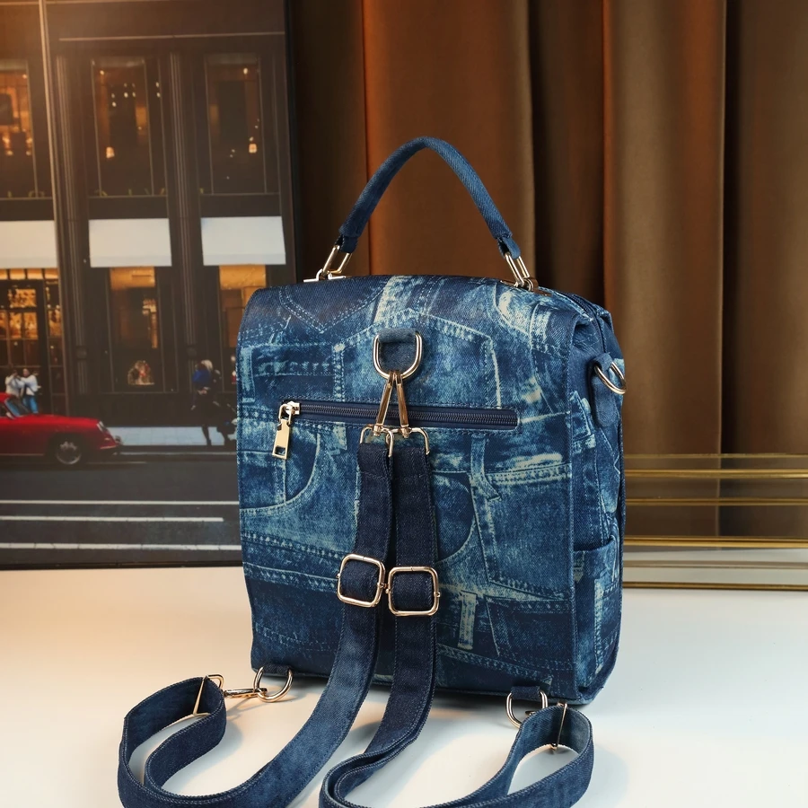 حقيبة كروس عصرية للسيدات مزينة بالألماس من قماش الدنيم بكتف واحد حقيبة يد كاجوال للركاب وصلت حديثًا للنساء #4