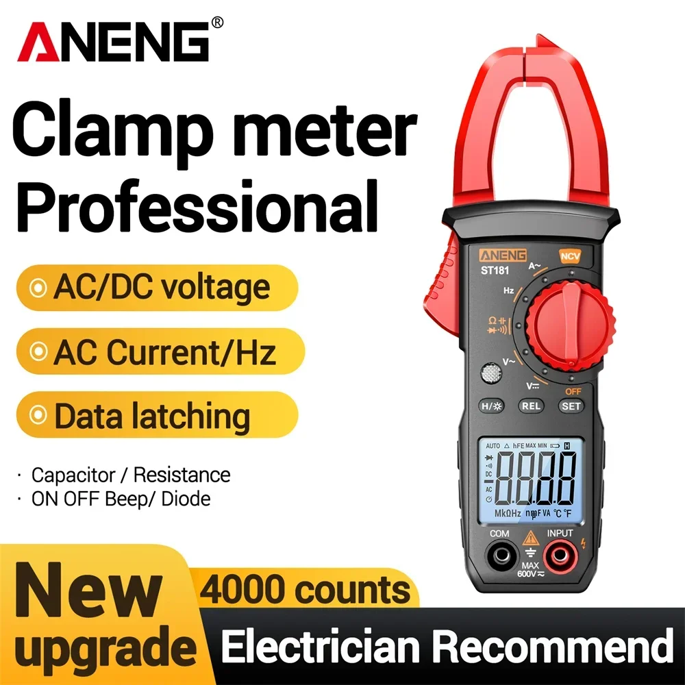 AC/DC Current Voltage Capacitance Voltmeter，ANENG CM83 Digital Clamp Multimeter, 4000 Count Tester, NCV Sense Ohmmeter Test Tool