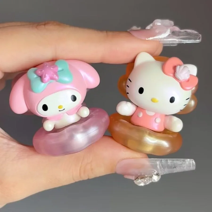 Jouets chauds Sanrio série coquille nacrée Kawaii Hello Kitty ma mélodie Kuromi Pochacco sac aveugle cadeau d'anniversaire décor de bureau