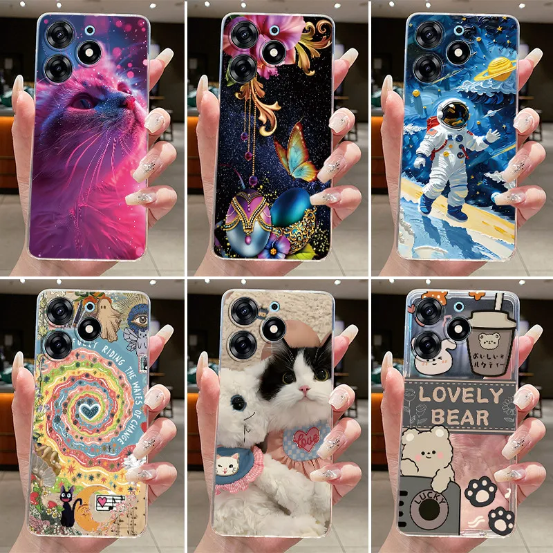 Para Tecno Spark 10 Pro funda KI7 silicona estética lindo gato contraportada para Techno Spark 10 Pro funda de teléfono suave transparente