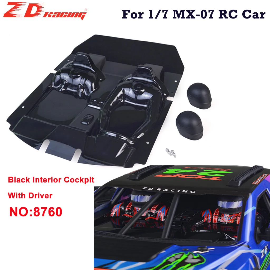 MX-07 1/7 RC Model samochodu Czarny wewnętrzny kokpit ze sterownikiem Do ZD Racing MX07 1/7 RC Dekoracja samochodu Oryginalne części 8760