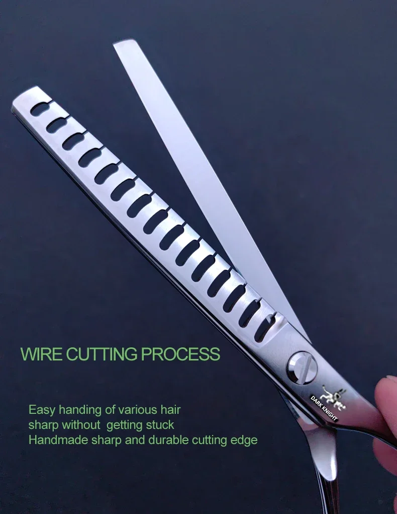 7-inch fishbone Grooming scissors, professional pet scissors, dog beauty scissors, thinning rate of about 80%,sharp Shears