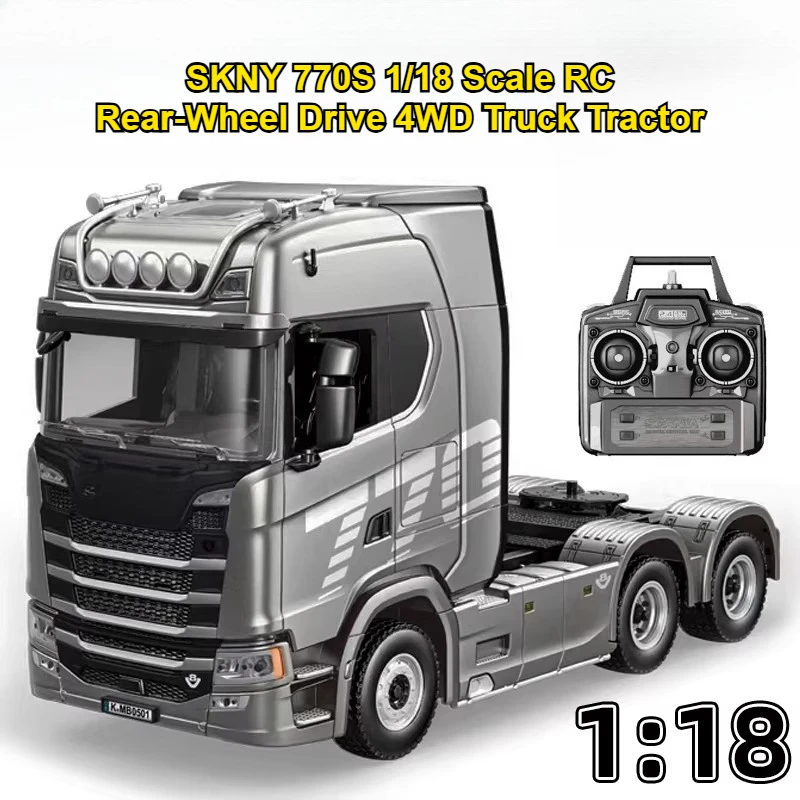 770S 1/18 RC Truck Legering Model 4WD Achterwiel 2,4 GHz Volledige Schaal 501D Trailer Cool LED Verlichting RC Truck Speelgoed voor Kinderen Volwassenen