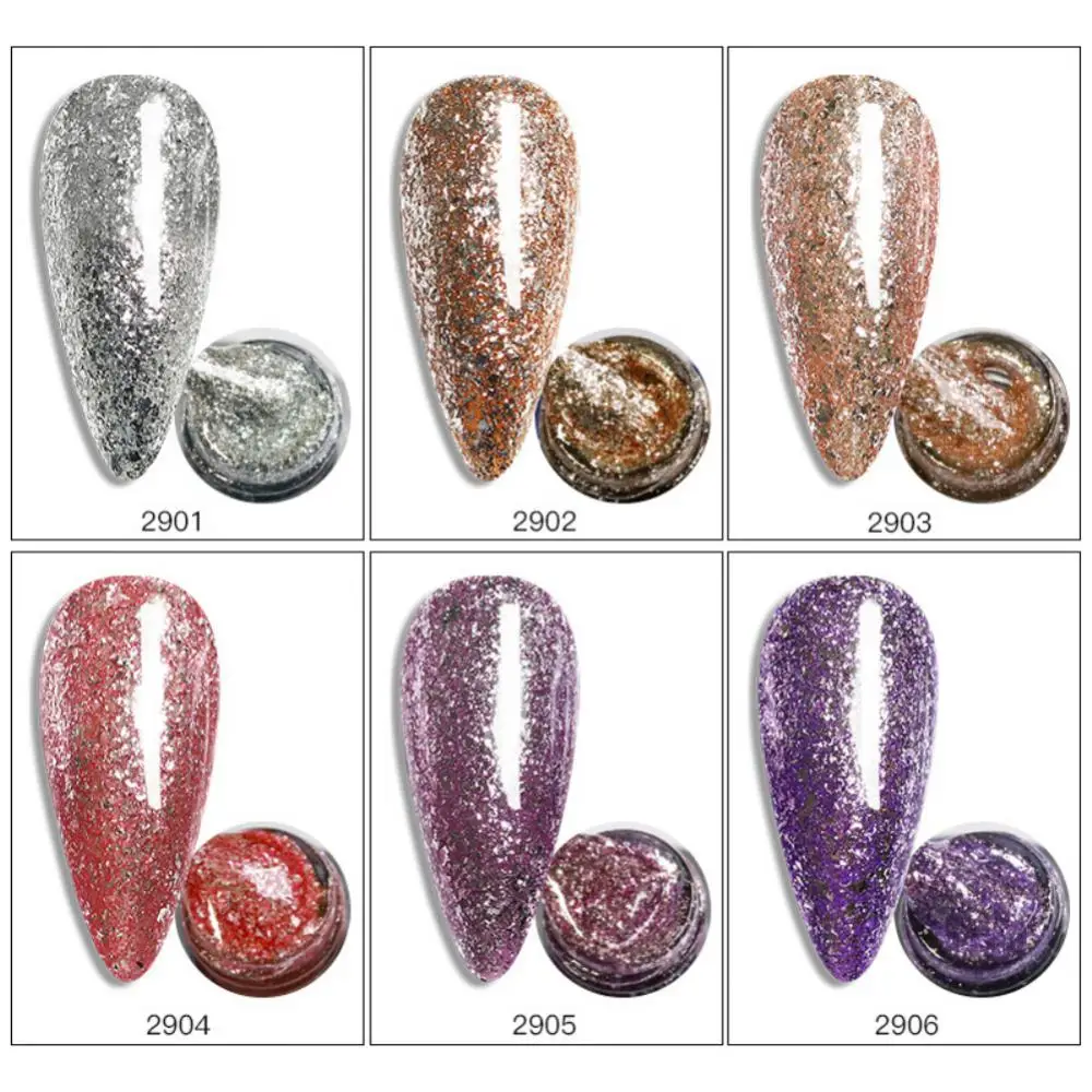 تألق جيل للأظافر البولندية الترتر بيرليسسينت UV LED هلام طلاء الأظافر شبه دائم قاعدة معطف فوقي مسمار الفن الورنيش TSLM2