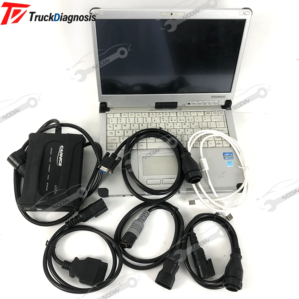 For Doosan uvim Excavator Forklift Engine Fault Detector Interface DDT SCR DPF DCU ECU Scanner +CFC2Laptop