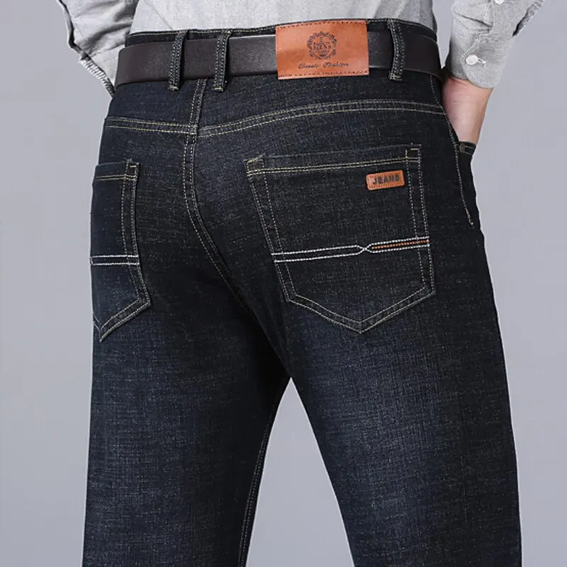 Nieuwe Heren Klassieke Jeans Jean Homme Pantalones Mannen Mannen Zacht Zwart Biker Masculino Denim Overalls Herenbroek Maat 32-38