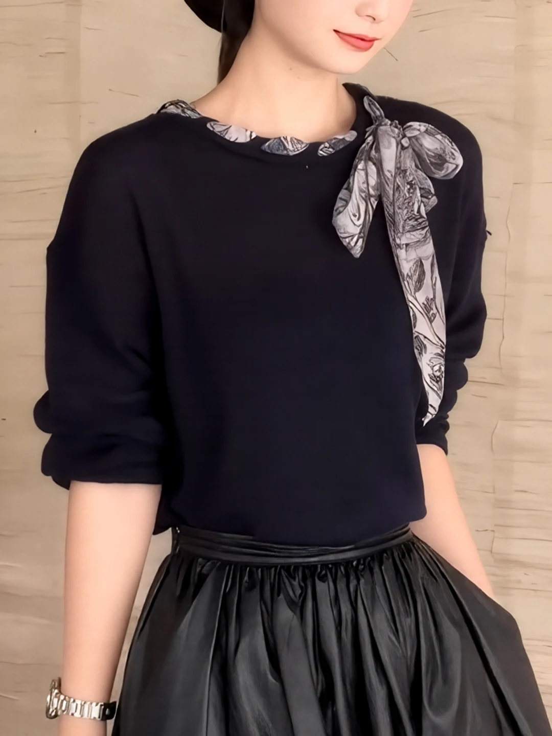 

Ele Bla Long Sve Knitwear with Sa Design Agel Faionable Autumn Winter New Sle Korean Version Woolen Sweater