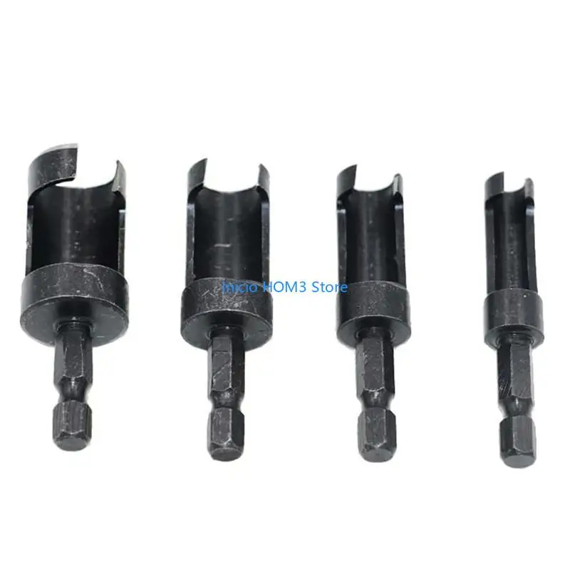 A5YD 6mm/ 10mm/ 13mm/ 16mm 4pcs 목재 플러그 홀 커터 비트 키트 목공 도구