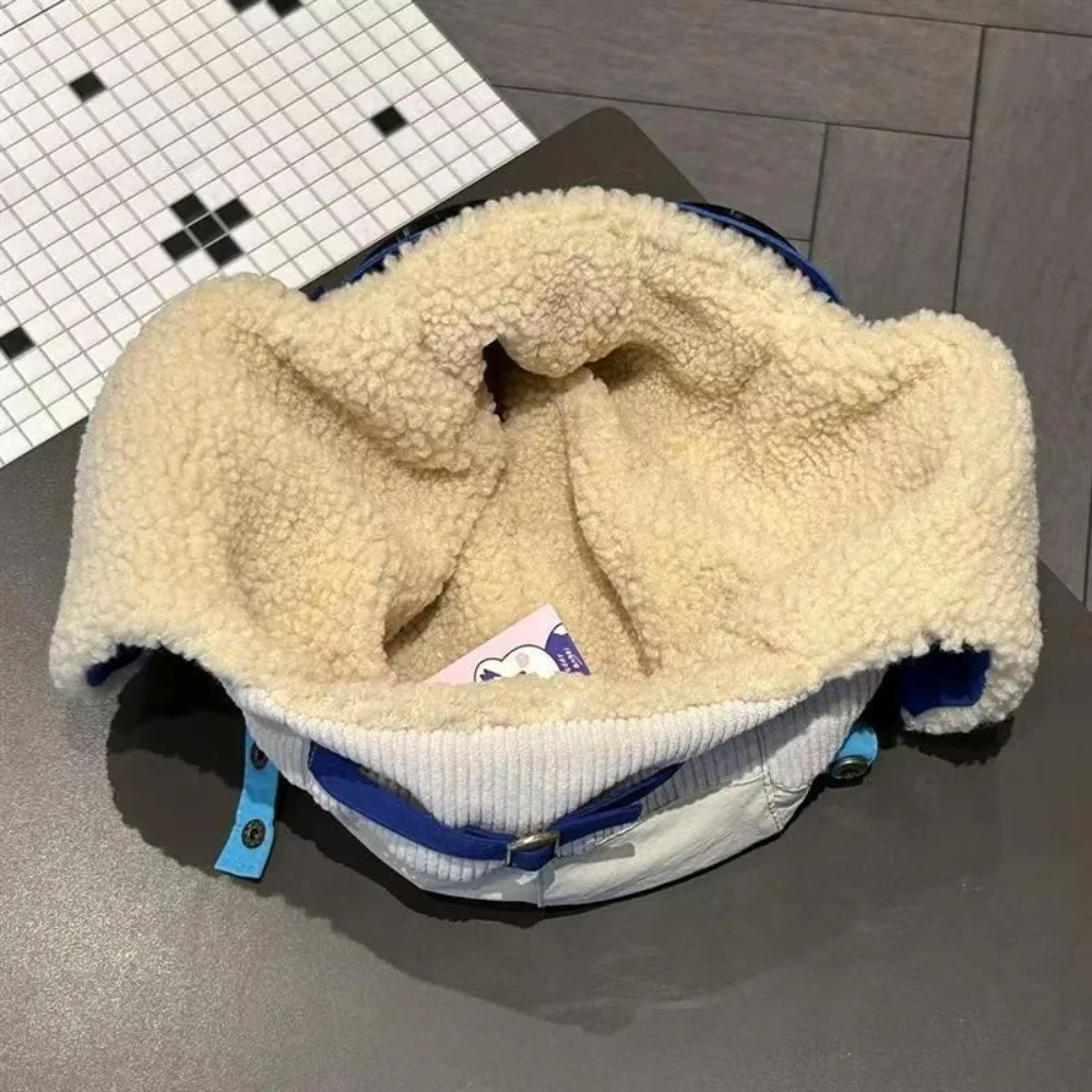 

New Cute Cartoon Children Pilot Hat Windproof Cold Proof Ear Protection Cap Thickned with Glasses Warm Hat Winter