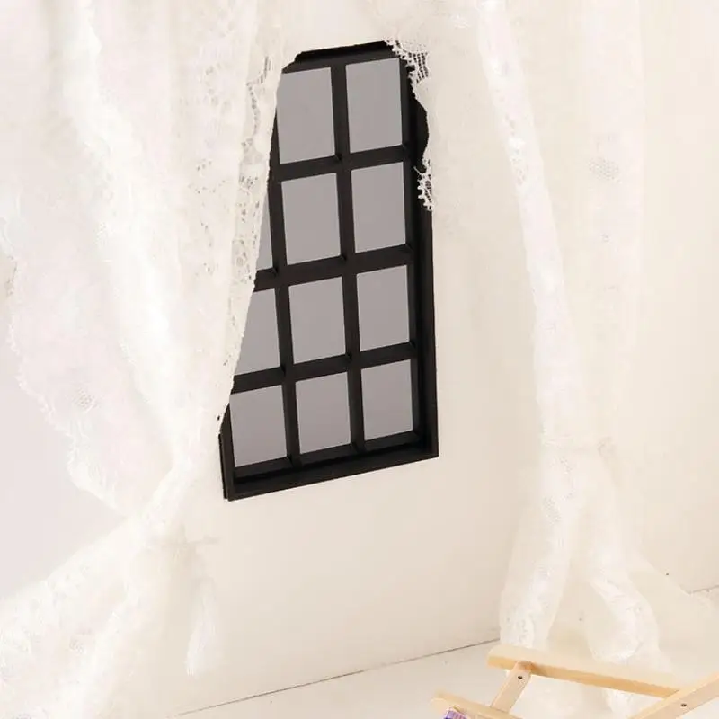 1/12 Dollhouse Simulation Wood Window Frame Model Mini Furniture Decor Micro Scene Building Prop Wooden Doll House DIY Accessory