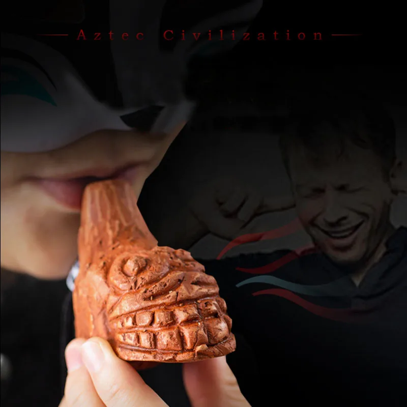 

Керамический свисток для вечеринки в стиле ацтеков с черепом - 125 дБ, большая объемная игрушка-шалость ручной работы для Хэллоуина, дня рождения, брелок для снятия стресса, аксессуар