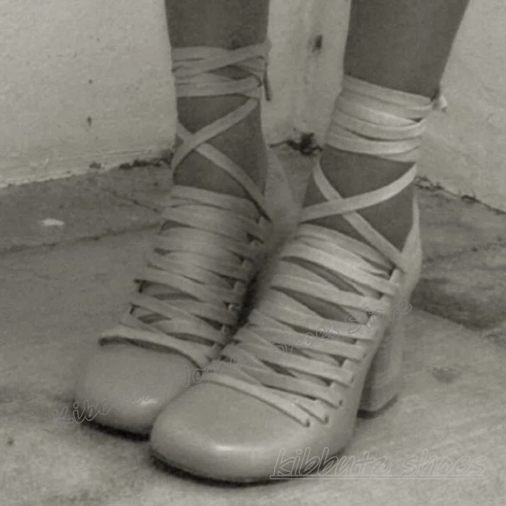 

Lace-Up Ballet Mary Jane Pump Leather Solid Color Novelty Fashion Elegant Concise Sexy Luxury Party Dress Women Shoes Square Toe