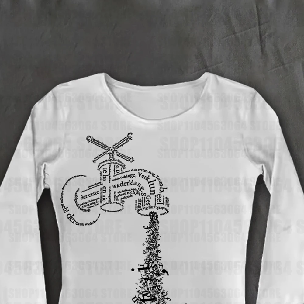 الجمالية فتاة باردة Y2K نمط الشتاء الخريف بلايز الشارع الشهير القوطية Harajuku الجرافيك طويلة الأكمام تي شيرت خمر 90s طويلة الأكمام #3