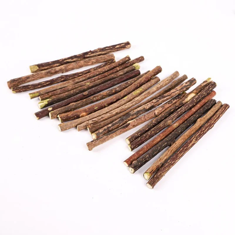 

4 Pack 80Pcs Pure Natural Wood Polygonum Sticks Pet Cat Molar Toothpaste Stick Cat Cleaning Teeth