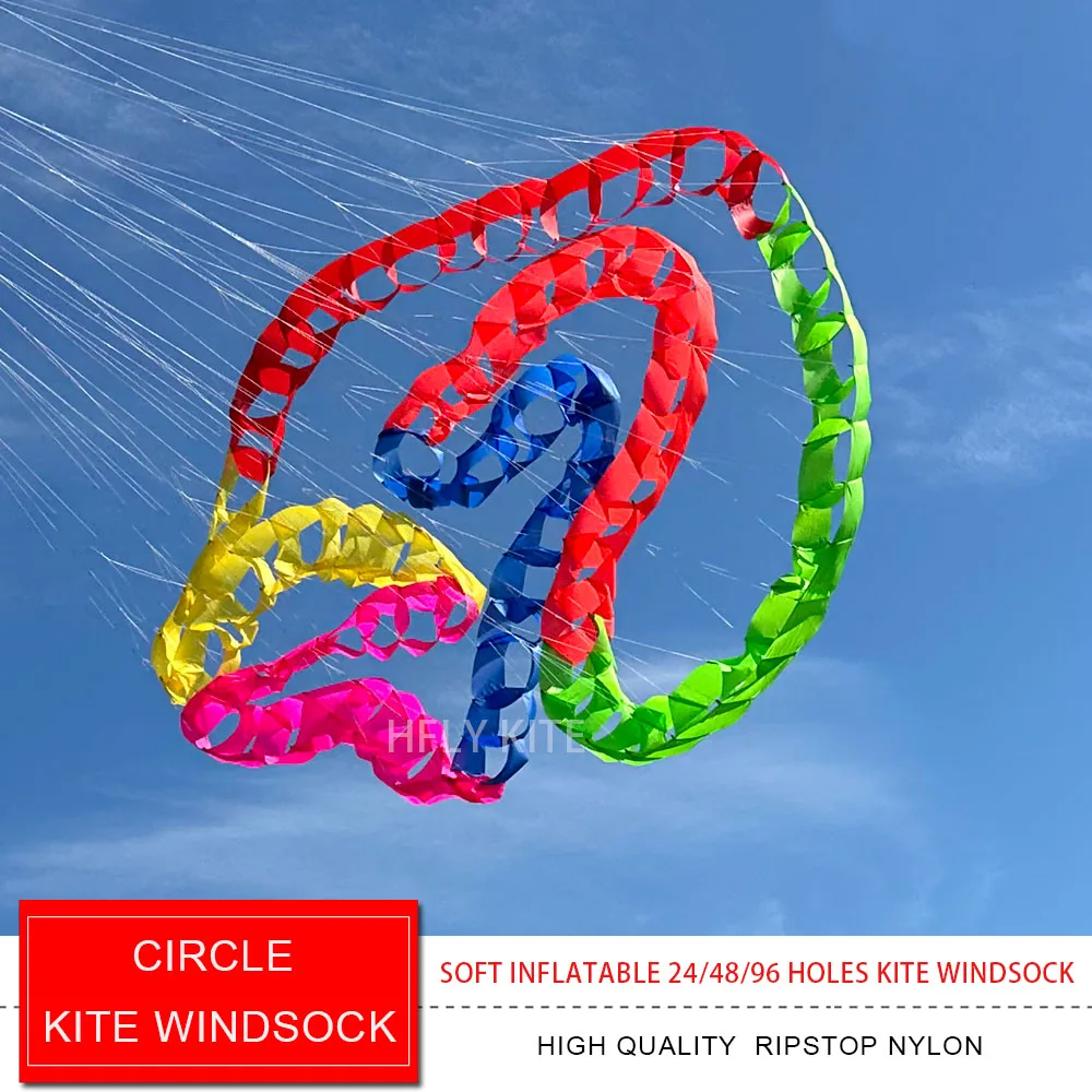 new-arrival-24-48-96-holes-kite-windsock-circle-spinning-kites-tails-outdoor-fun-toys-for-adults-many-colors-to-choose