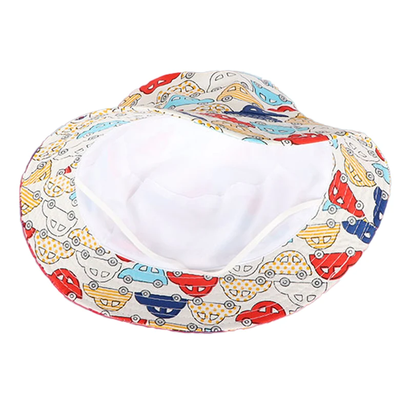 Panama Summer Children Cotton Cartoon Bucket Hat For Boys Printing Dinosaur Baby Girls Sun Hat Flower Kids Bonnet