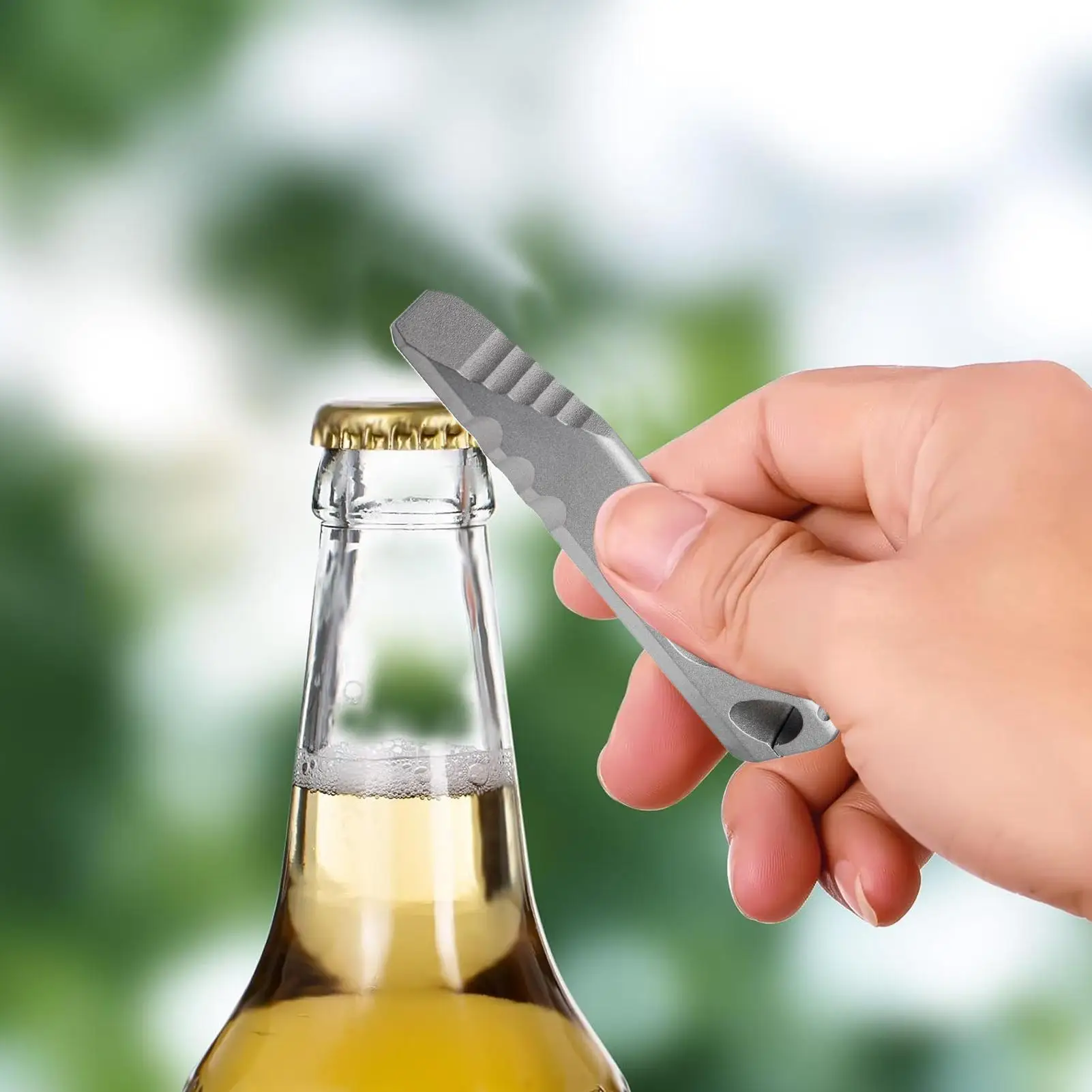 في الهواء الطلق فتاحة الزجاجات المحمولة البسيطة المخل المفاتيح قلادة سبائك التيتانيوم التخييم جيب أداة فتاحة للمشي نزهة #2