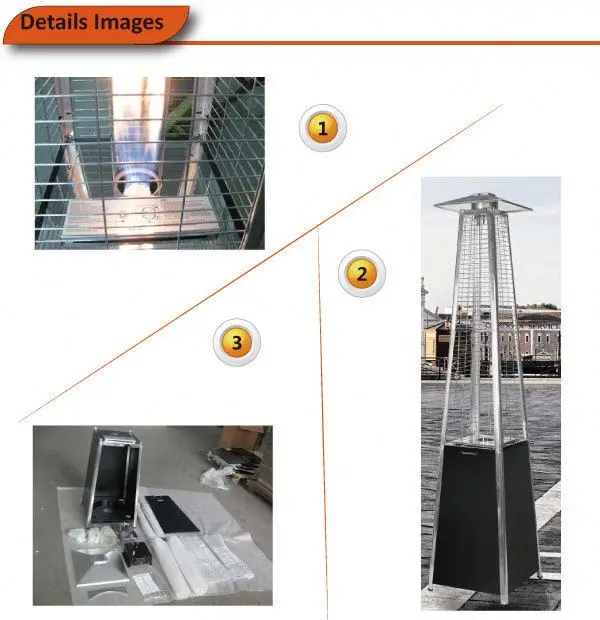 Garden Outdoor Real Flame Pyramid Gas Patio Heater