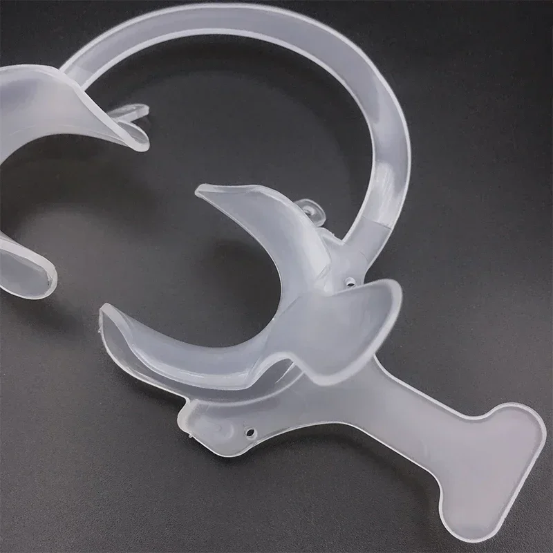 30pcs Dental Orthodontic C Type Mouth Opener Transparent Tooth Intraoral Lip Cheek Retractor with Handle Dentist Tool