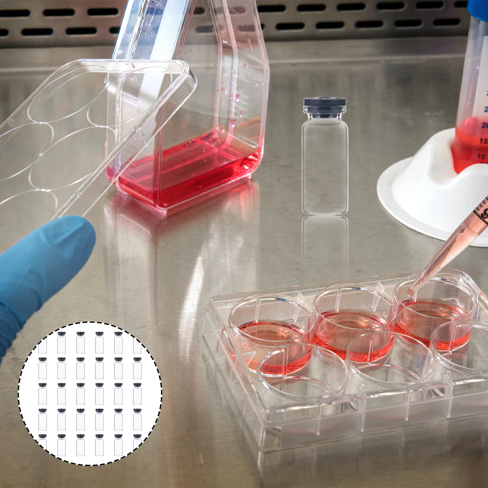 

30Pcs Clear Glass Vial Bottles Flat Bottom Thick Borosilicate Glass Cap Sealed Sample Storage Science Experiment