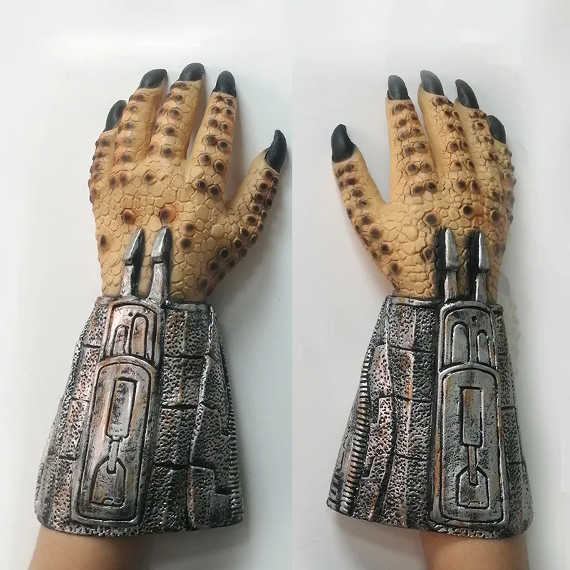 1 Stück Lone Wolf Alien Battle Horror Latexhandschuhe. Geeignet für Halloween-, Oster-, Karnevalsoutfits und Cosplay-Charakterrollen. – Detail 2