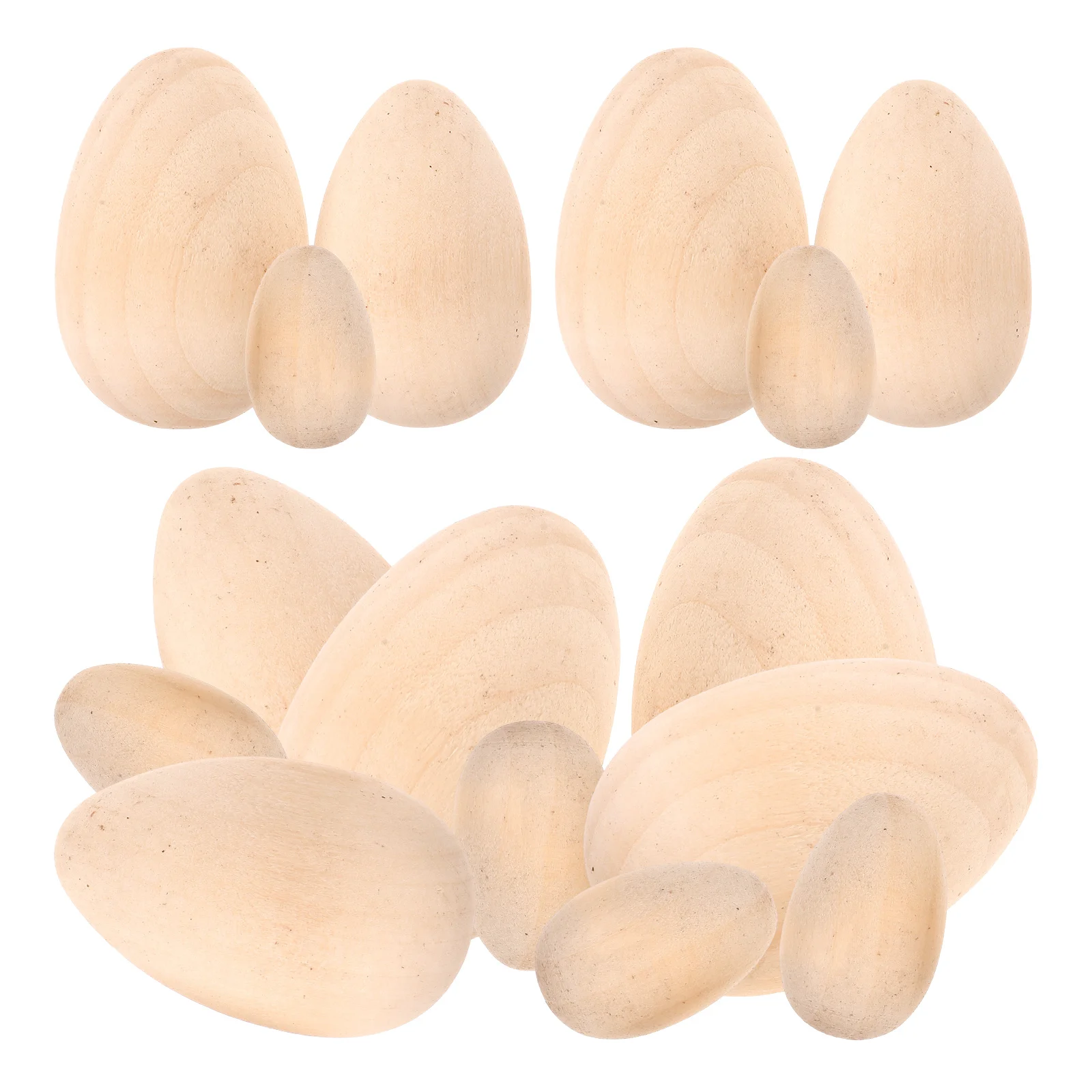 15pcs Decorative Wooden Unfinished Vase Filler Craft Fake Simulation Egg Decor Egg Props Simulation Decorations