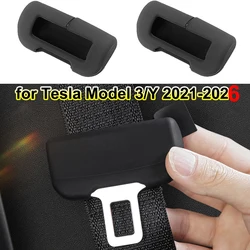Car Seat Belt Anti Scratch Protector Case for Tesla Model 3 Y 2024 2025 Seatbelt Buckle Cover Soft Silicone Interior Accessories