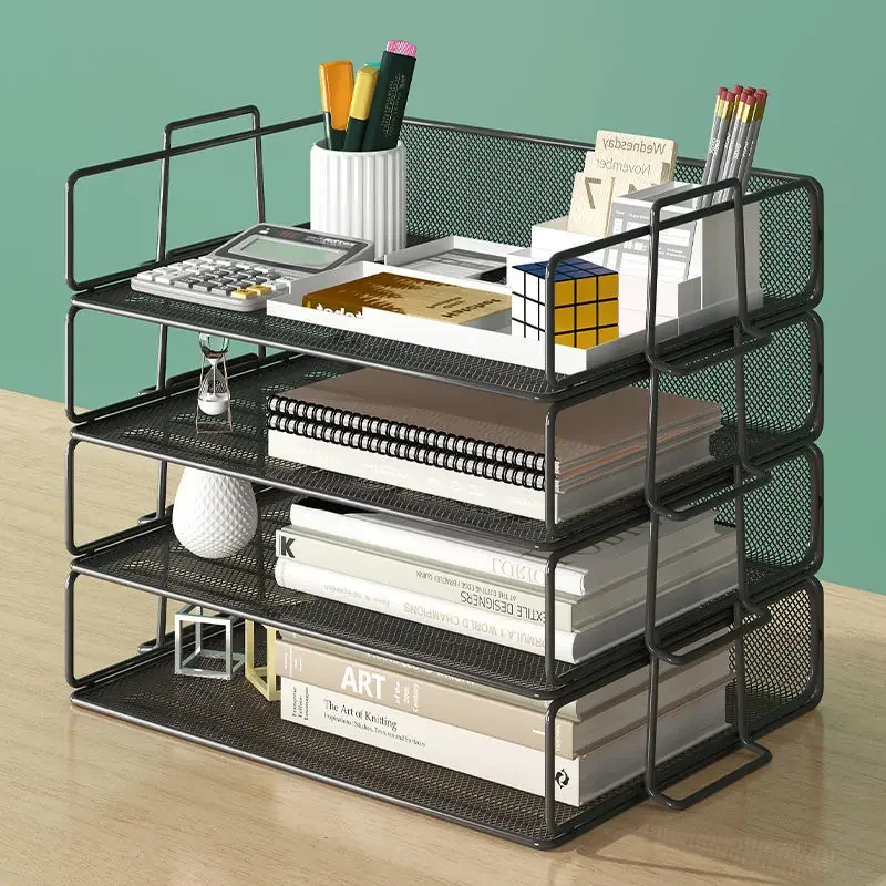 A4 big Multi-Layer Metal File Rack Can Be Superimposed Storage Box Folder File Rack Office Desktop Art Shelf лоток для документ