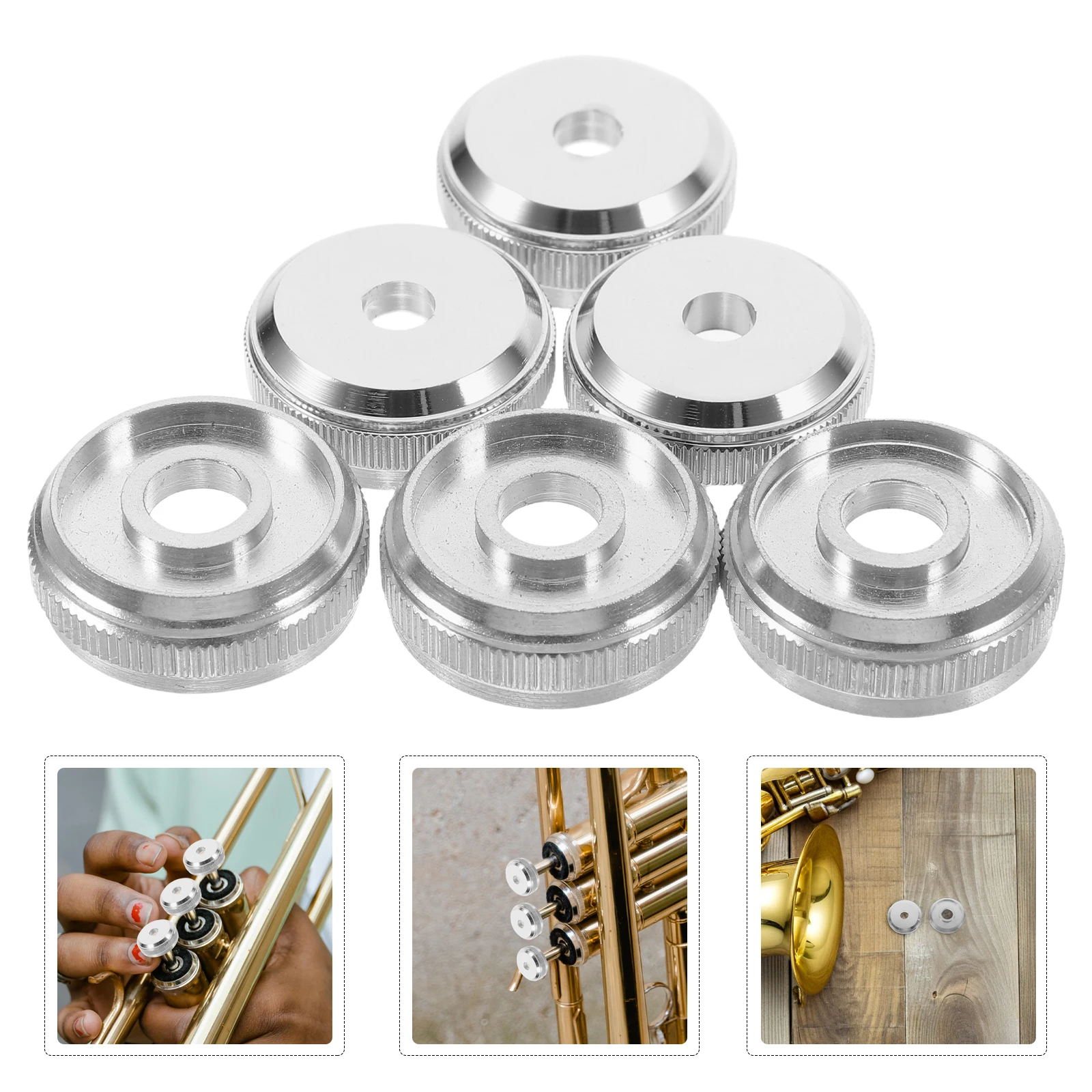 

6pcs Metal Durable Replacement Parts For Cornet Instrument Repair Upper Lower Cover Screw Caps Repair Button Screws Trumpet