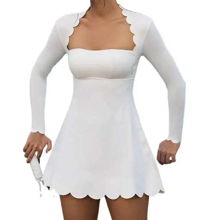 

Волнистые кружевные женские теннисные платья для гольфа, спортивная одежда для спорта, женский спортивный комплект, женская одежда для йоги