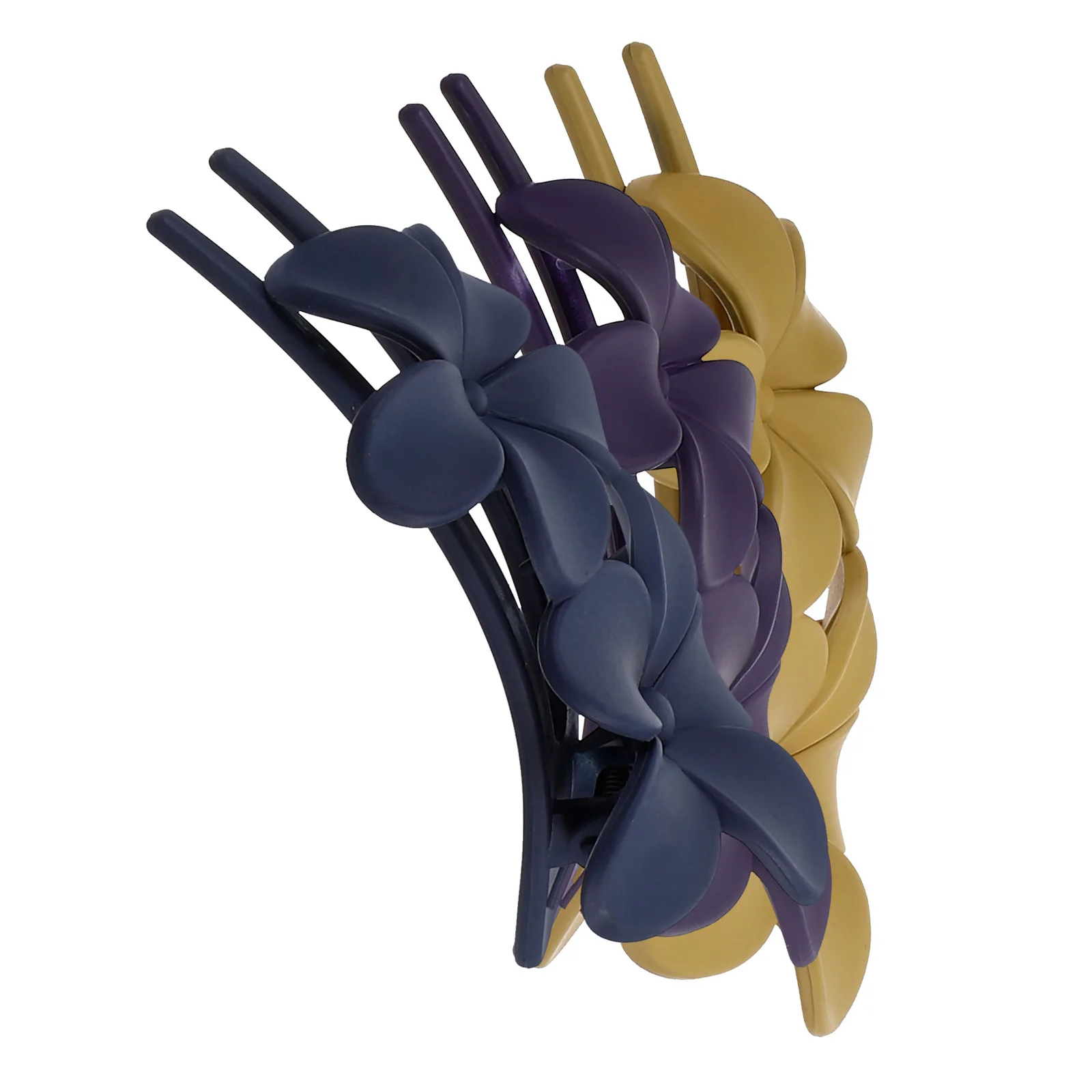 3 قطع من مشابك الشعر على شكل زهرة، مشابك على شكل زهرة لحجم الشعر السميك الطويل، تستخدم مشابك الزهور للنساء