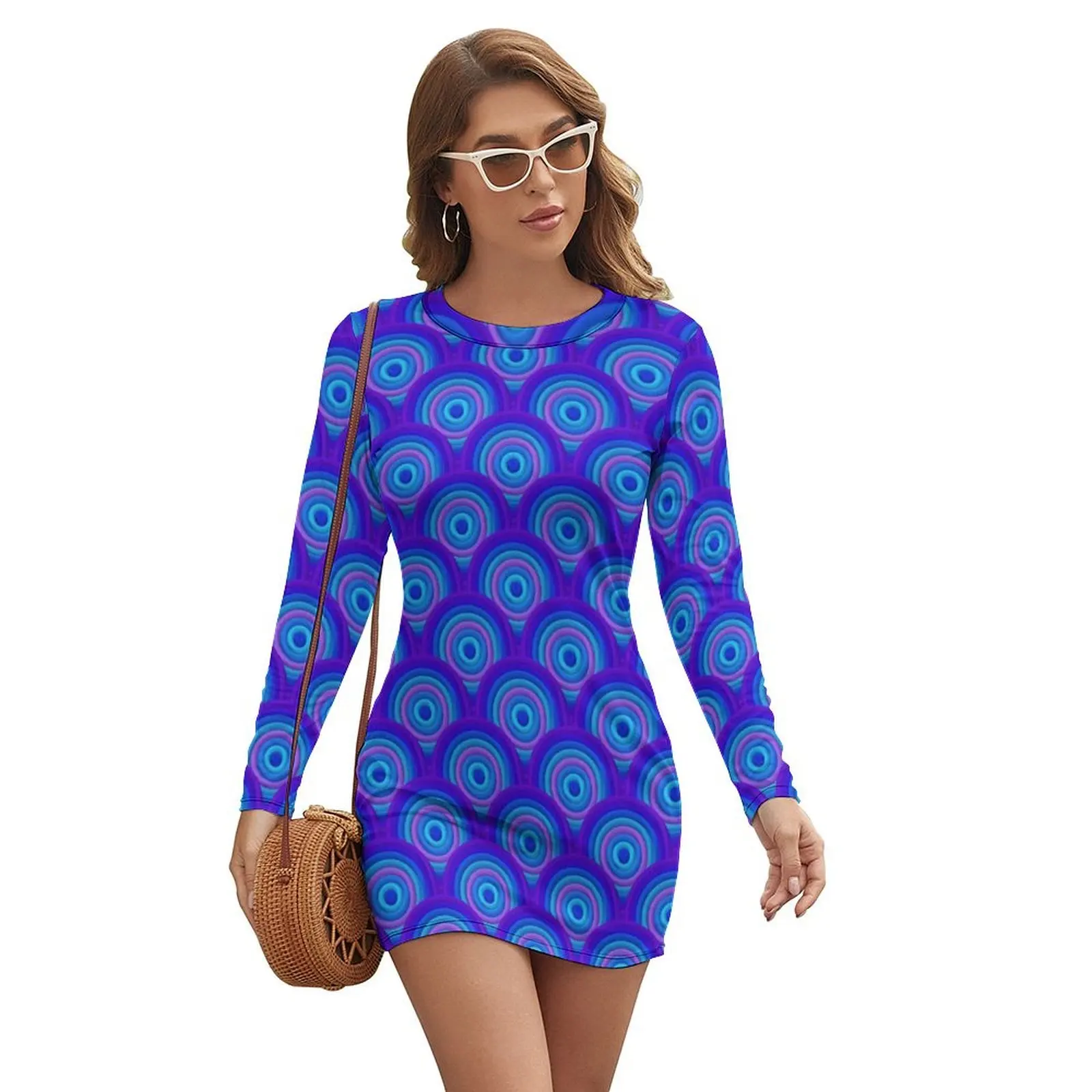 

Evil Eye Protection Long-sleeved Dress,Cute pattern. Long-sleeved Dress Women's summer skirt prom dress 2024