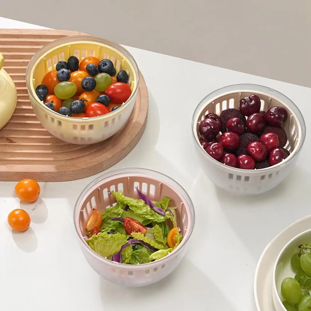 Kitchen Fruit Dehydrator Vegetable Dehydrator with Water Outlet 3-in-1 Salad Spinner with Storage Basket Bpa-free for Greens