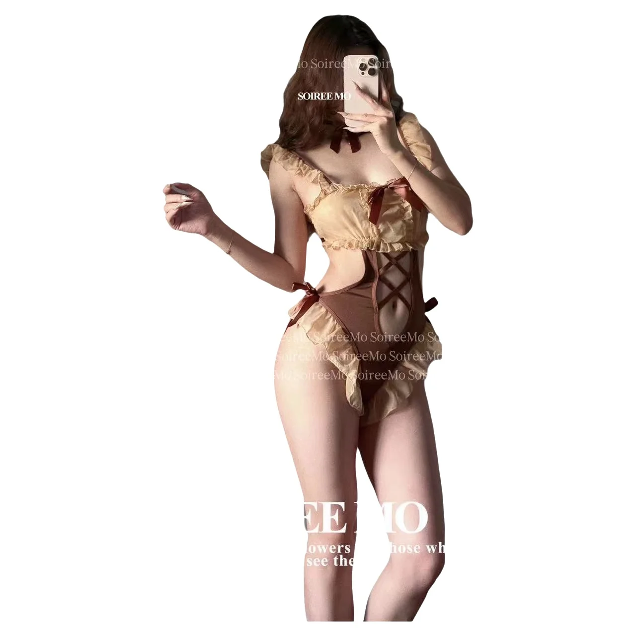 Sexy Lace Maid Bodysuits Uniform Hot Passion Set Role Play Maid Outfit Hollow Out Bodysuits Pure Desire Charming For Woman F3WD