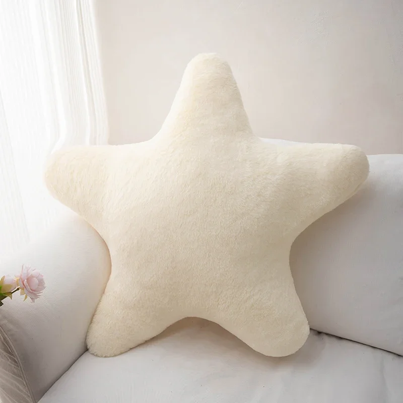 Travesseiro decorativo em forma de estrela, travesseiro para cama, pelúcia macia, travesseiro fofo, almofada de pelúcia para quarto de criança, sala de estar