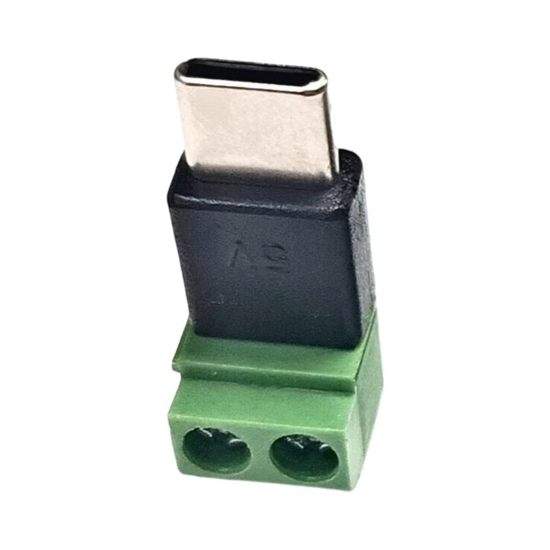 New Type C Male 5V To 2 Pin No Solder Green Terminal Adapter Quick Connection Head For Mobile Devices And Small Appliances