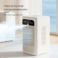 Mini ventilateur de bureau USB portable, climatiseur domestique, ventilateur alimenté par batterie rechargeable 3000 mAh avec réservoir d'eau de 370 ml, atomiseur de bureau 5