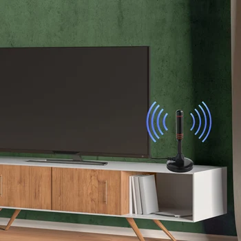 HDTV 안테나 300cm 동축 케이블 디지털 수신 안테나, DVB-T DVB-T2 DAB, 실내 야외 디지털 HD 프리뷰, 스마트 TV용 항공