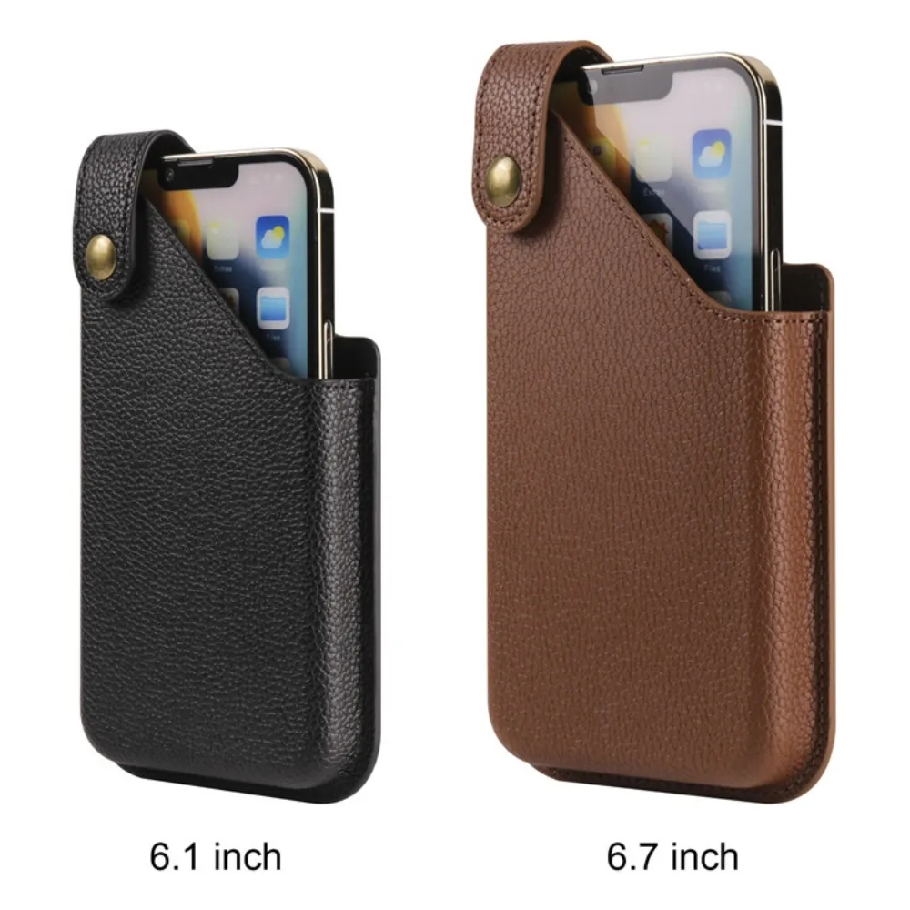 

PU leather flip cover vertical mobile phone hanging waist bag magnetic suction lightweight multi-functional work waist bag