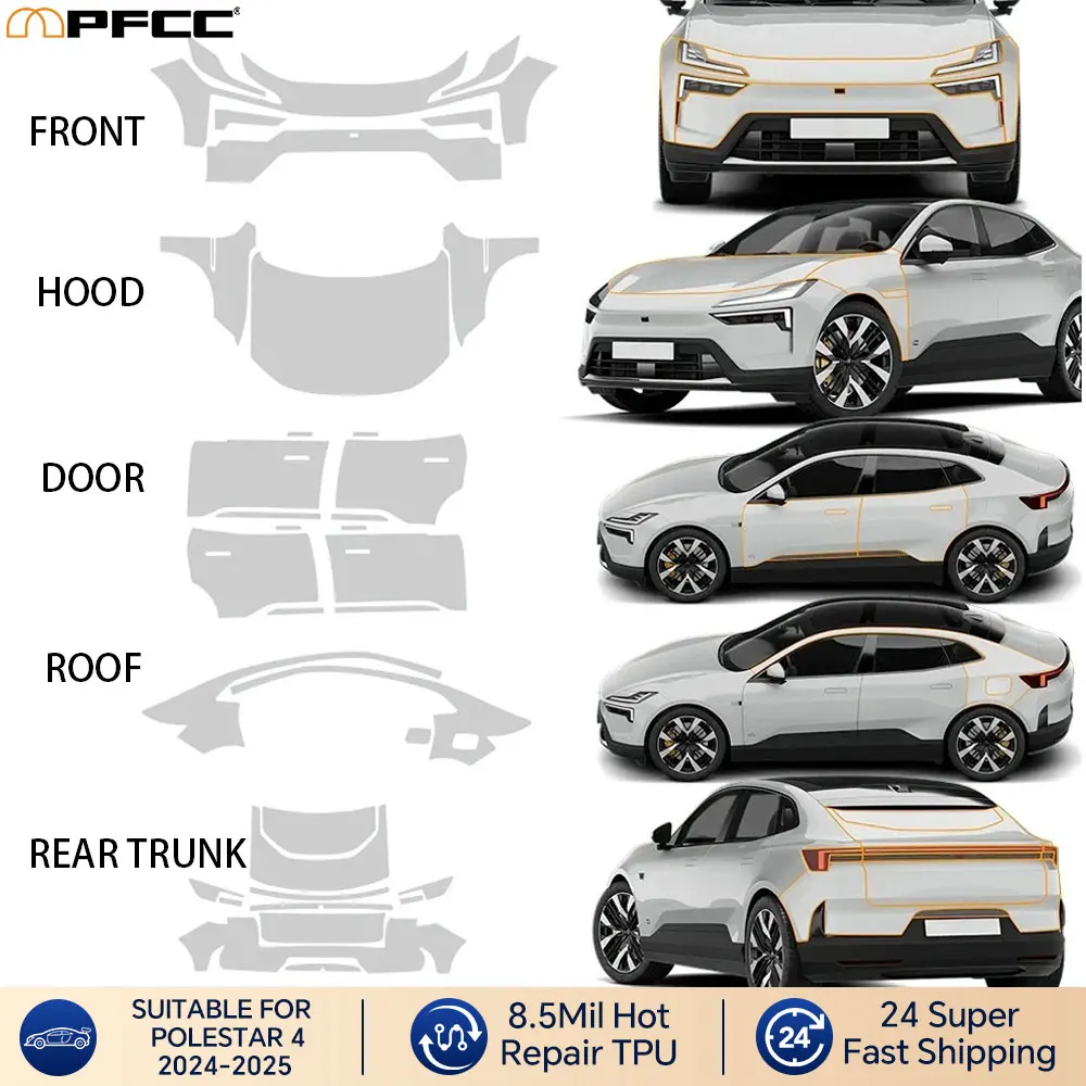 

For Polestar 4 2024-2025 TPU Full Car Custom Paint Protection Film Self Healing Transparent Anti-scratch Pre-cut Protective Film