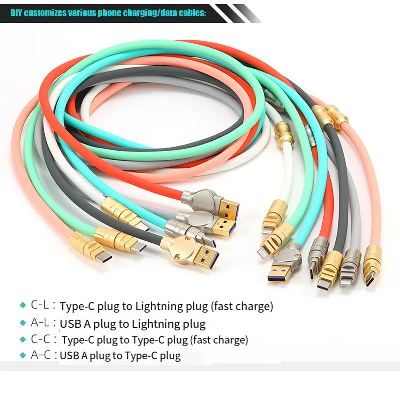 27W PD Fast Charge Cable Type-C To Lightning Silicone Data Cable 6A USB Cable For iPhone 13/14 Macbook Tablet Laptop 7 Colors