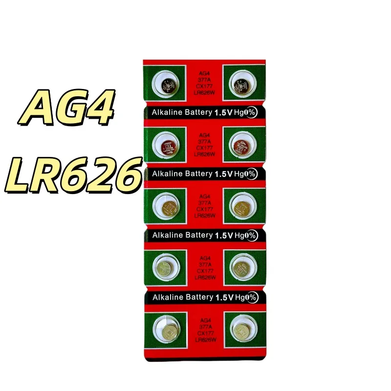 Replacement battery AG4 LR626 Button Battery Alkaline Coin Cell Equivalent 377A SR626SW For Watch Toy Calculator Car Key