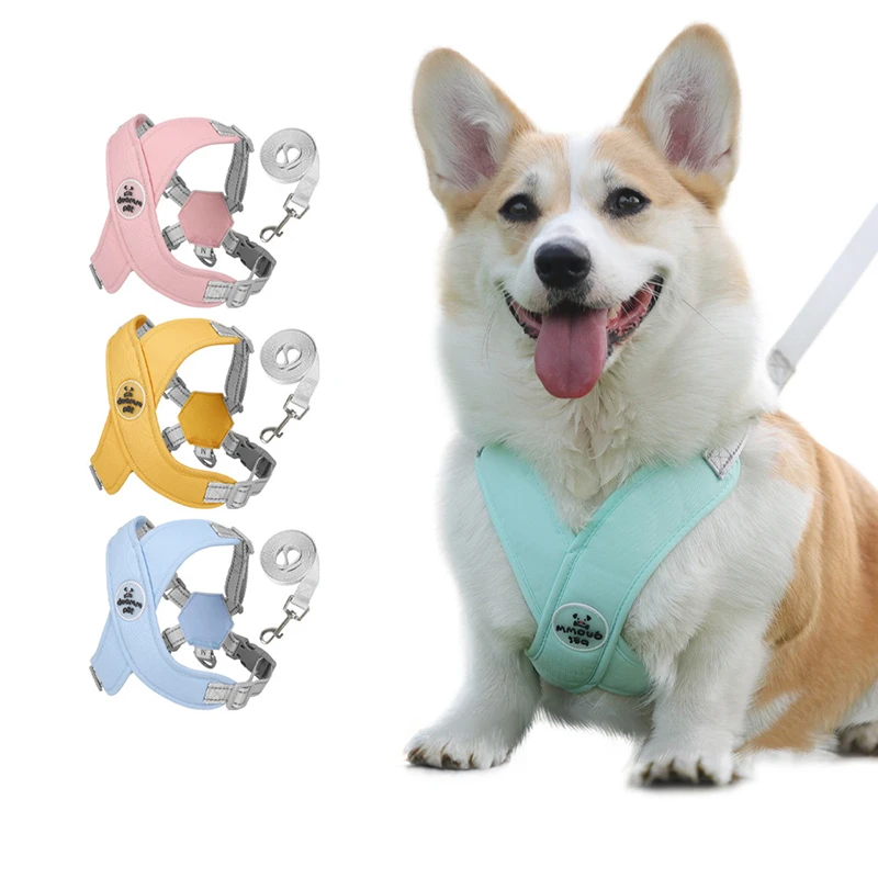 

Comfortable Secure Dog Harnesses Breathable Adjustable Lightweight Reflective Outdoor Walking Dog Collars Pet Supplies