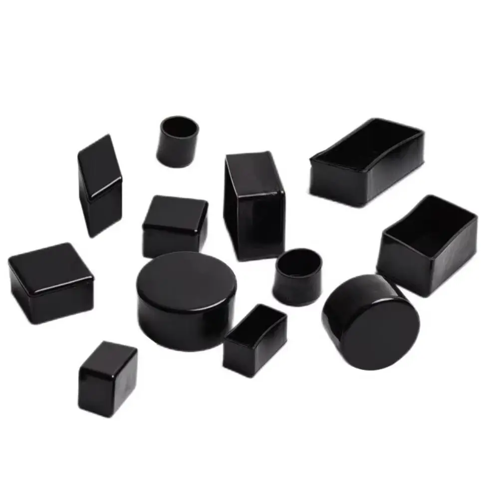 Anti-slip Pads Square Chair Leg Caps Non-slip Black Furniture Leveling Feet Round Floor Protector Pads Furniture Protection
