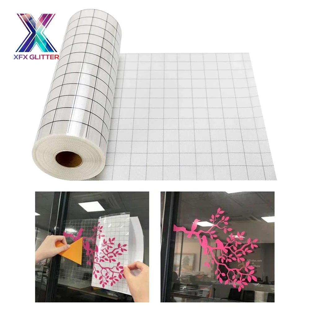 XFX HTV 30.5*300cm Vinyl Transfer Paper Tape Roll  Adhesive Clear Alignment Grid Hotfix Paper Positioning Papers Stickers