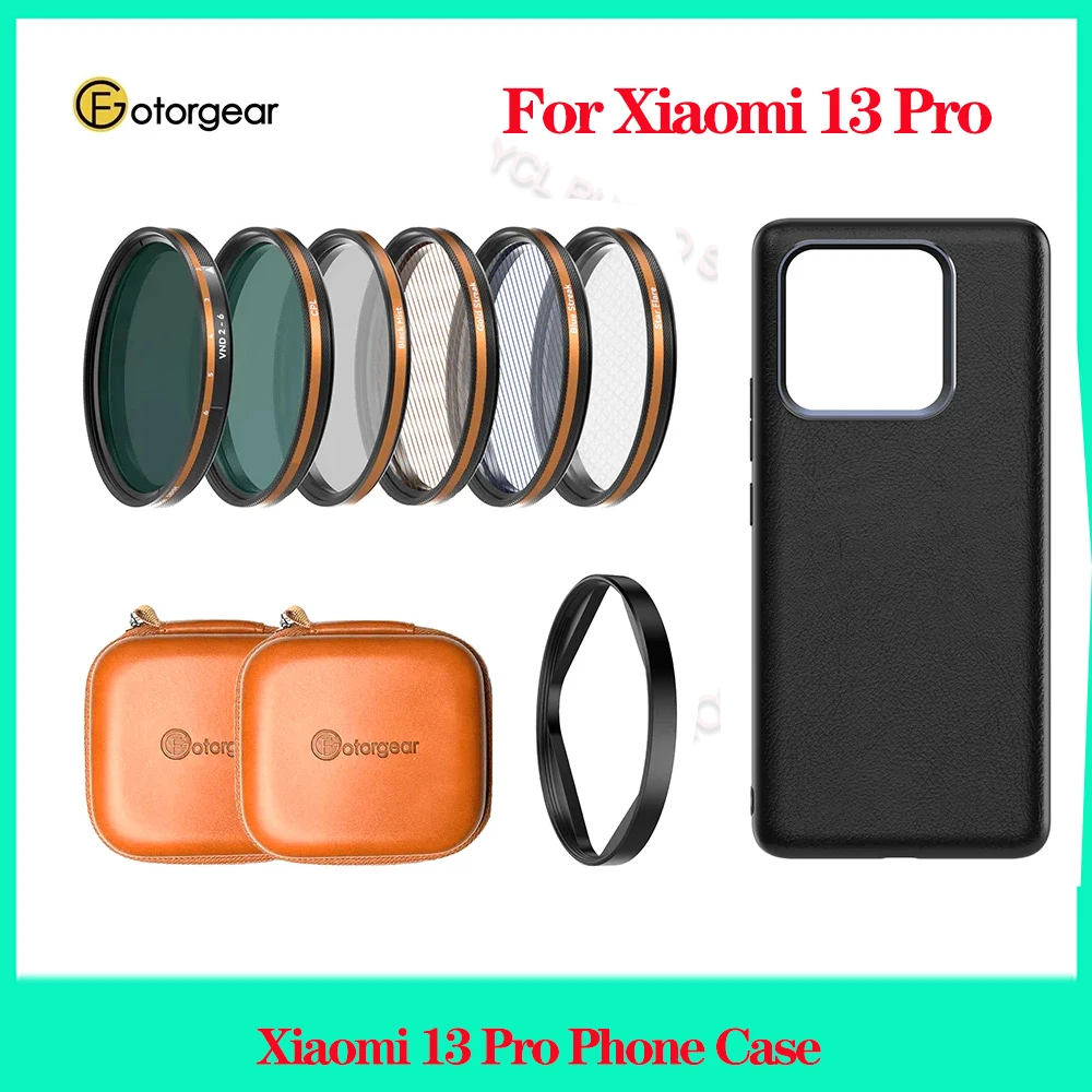 

Fotorgear чехол для телефона фильтр для Xiaomi 13 Pro магнитный фильтр Подарочная коробка с чехлом для телефона Ручка затвора CPL/черный фильтр тумана