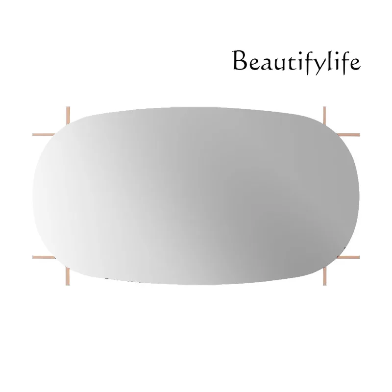 Xx European Light Luxury Bathroom Mirror Smart LED Light Anti-fog Bathroom Mirror Special-shaped Bathroom Makeup Mirror