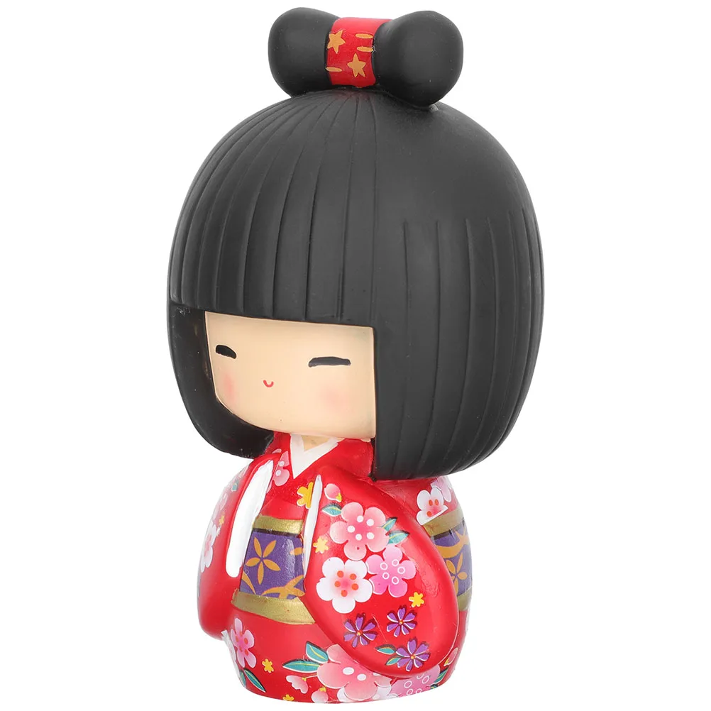 Modern Japanese Kokeshi Lovely Decoration Japanese Kimono Resin Kimono Japanese Restaurant Tabletops Ornament