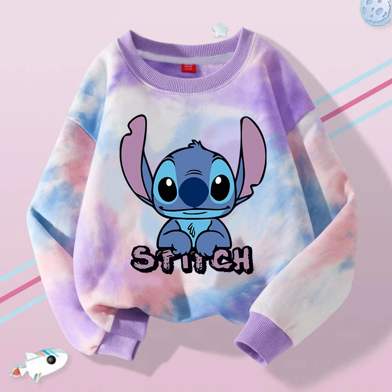 Kawaii Lilo Stitch Children Sweatshirt Cute Disney Cartoon Printed Sweatshirt Boys Girls Casual Sports Tops Baby Autumn Clothes